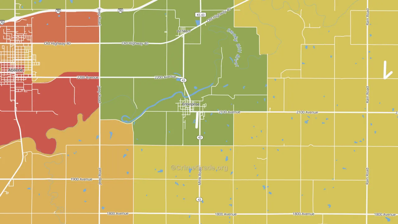 Enterprise, KS Map of Drug-Related Crime Rates