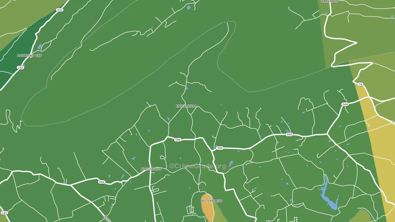 Entlerville, PA Map of Drug-Related Crime Rates