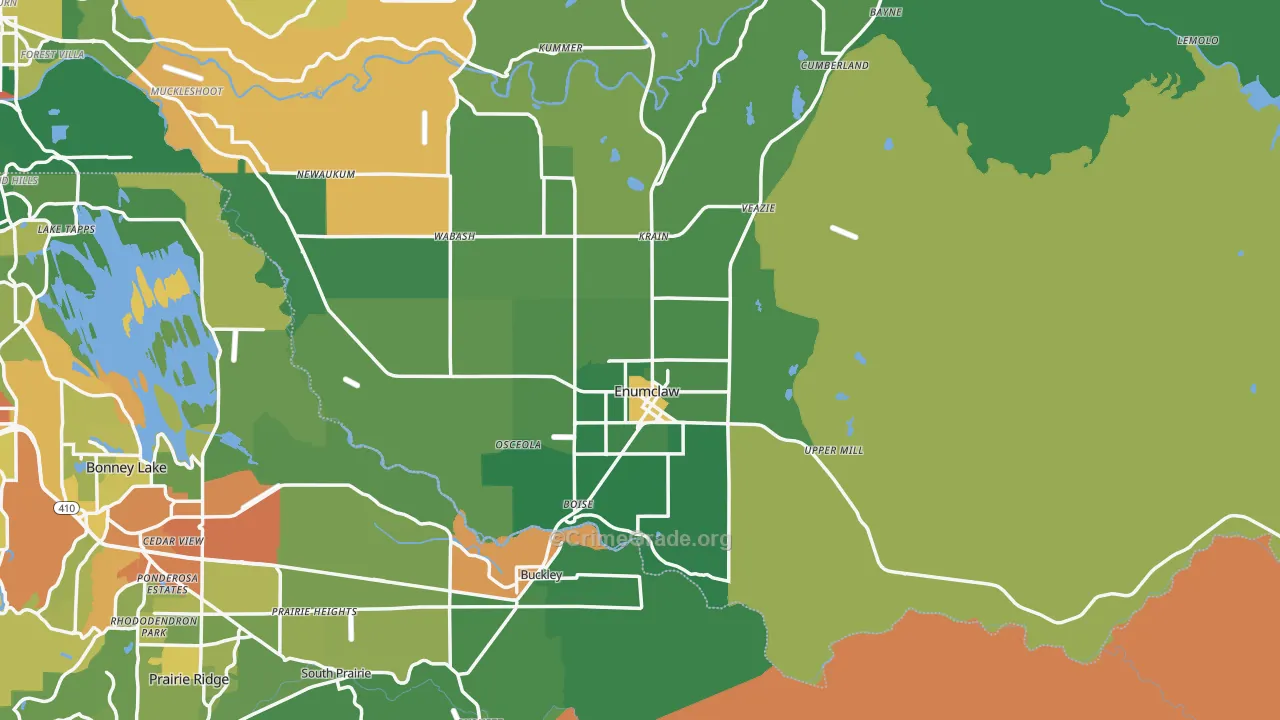 Enumclaw, WA Map of Drug-Related Crime Rates