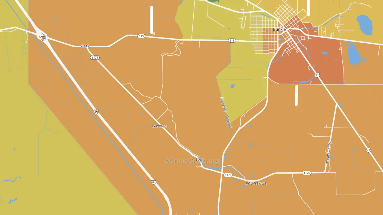 Eola, LA Map of Drug-Related Crime Rates