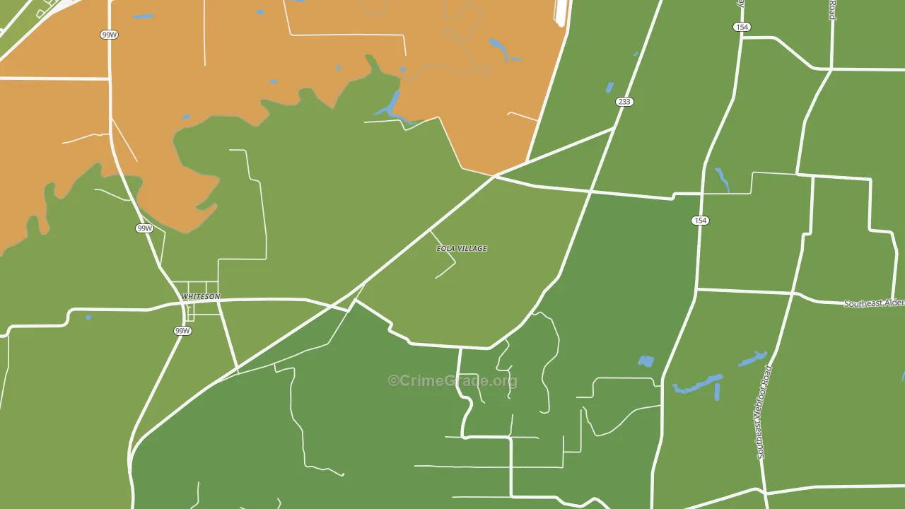 Eola Village, OR Map of Drug-Related Crime Rates