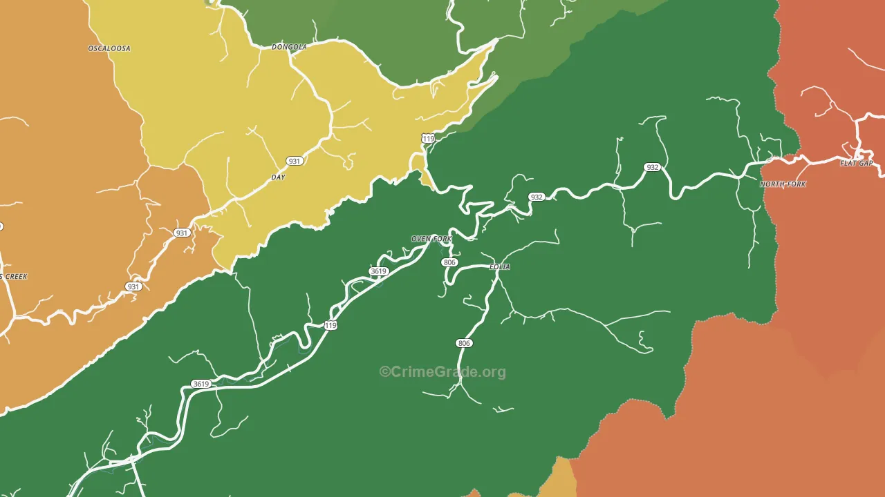 Eolia, KY Map of Drug-Related Crime Rates