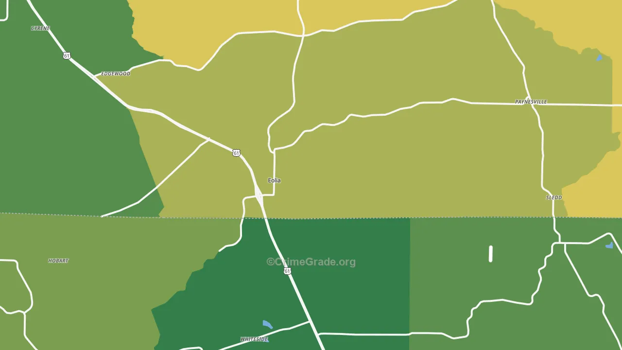 Eolia, MO Map of Drug-Related Crime Rates