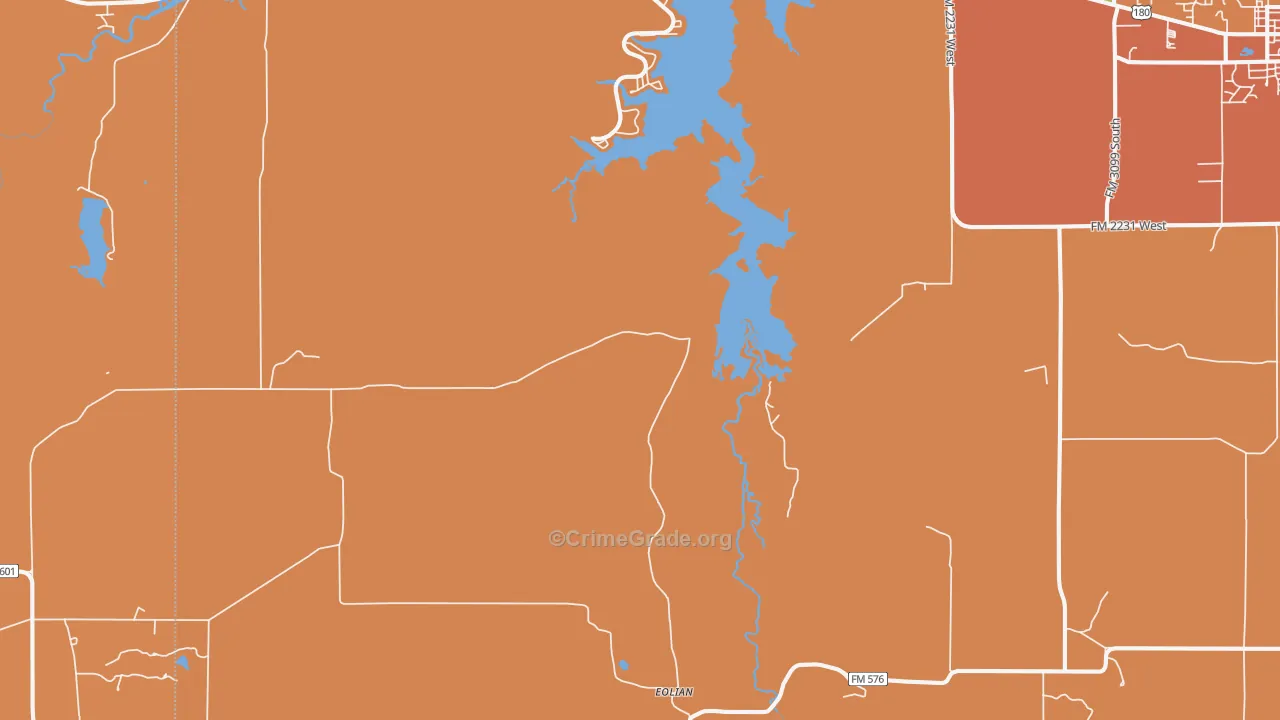 Eolian, TX Map of Drug-Related Crime Rates