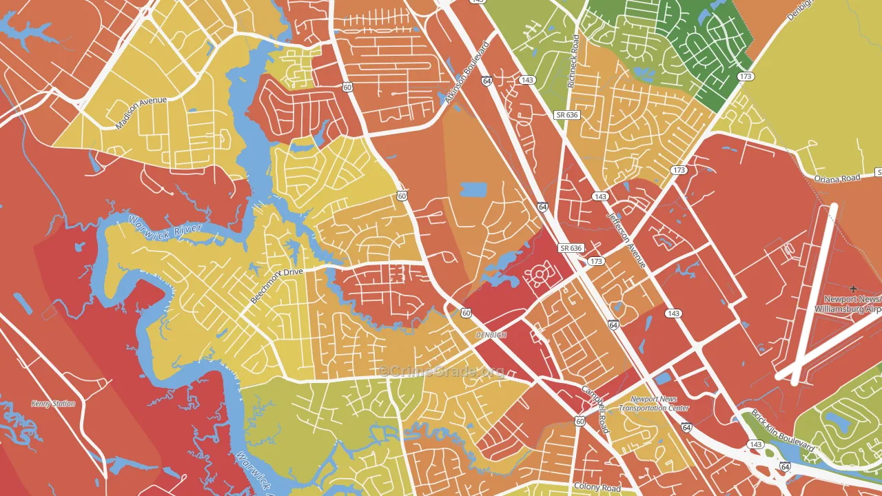 Epes, Newport News, VA Map of Drug-Related Crime Rates