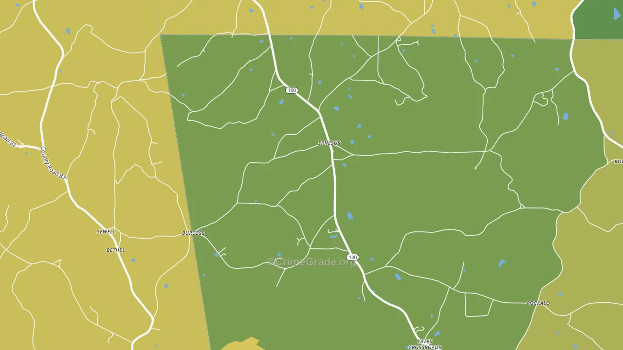 Ephesus, GA Map of Drug-Related Crime Rates