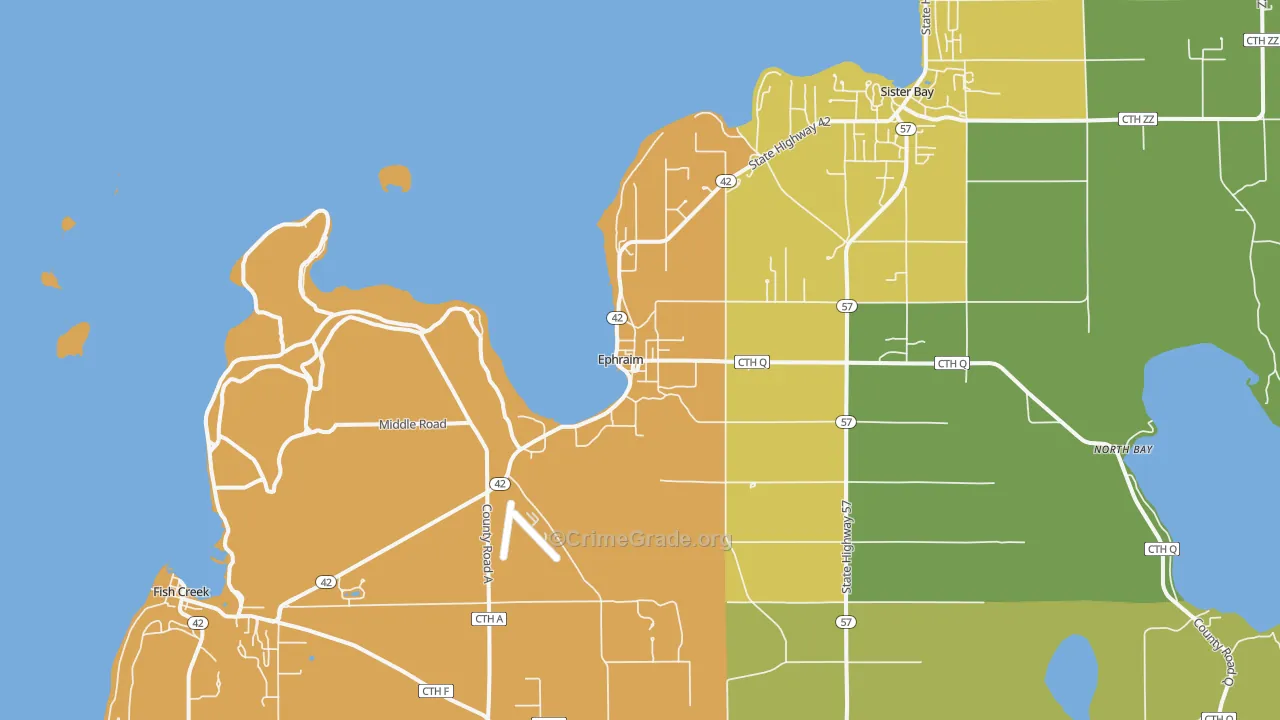 Ephraim, WI Map of Drug-Related Crime Rates