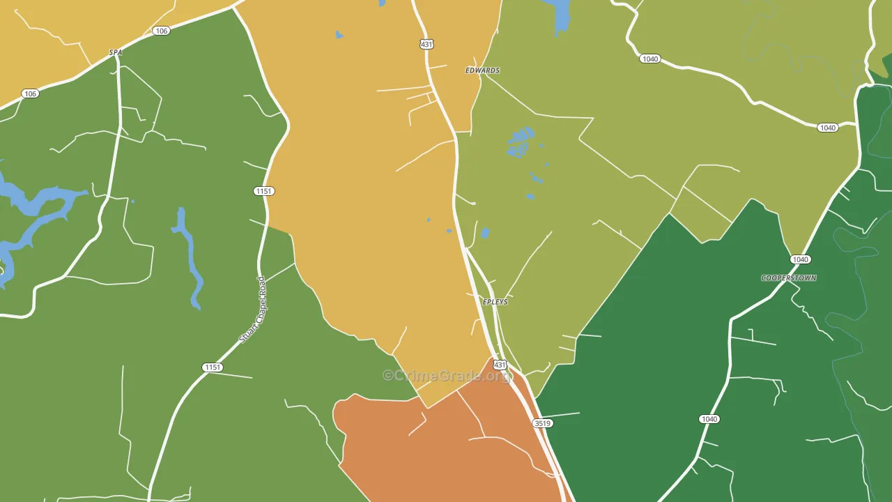 Epleys, KY Map of Drug-Related Crime Rates