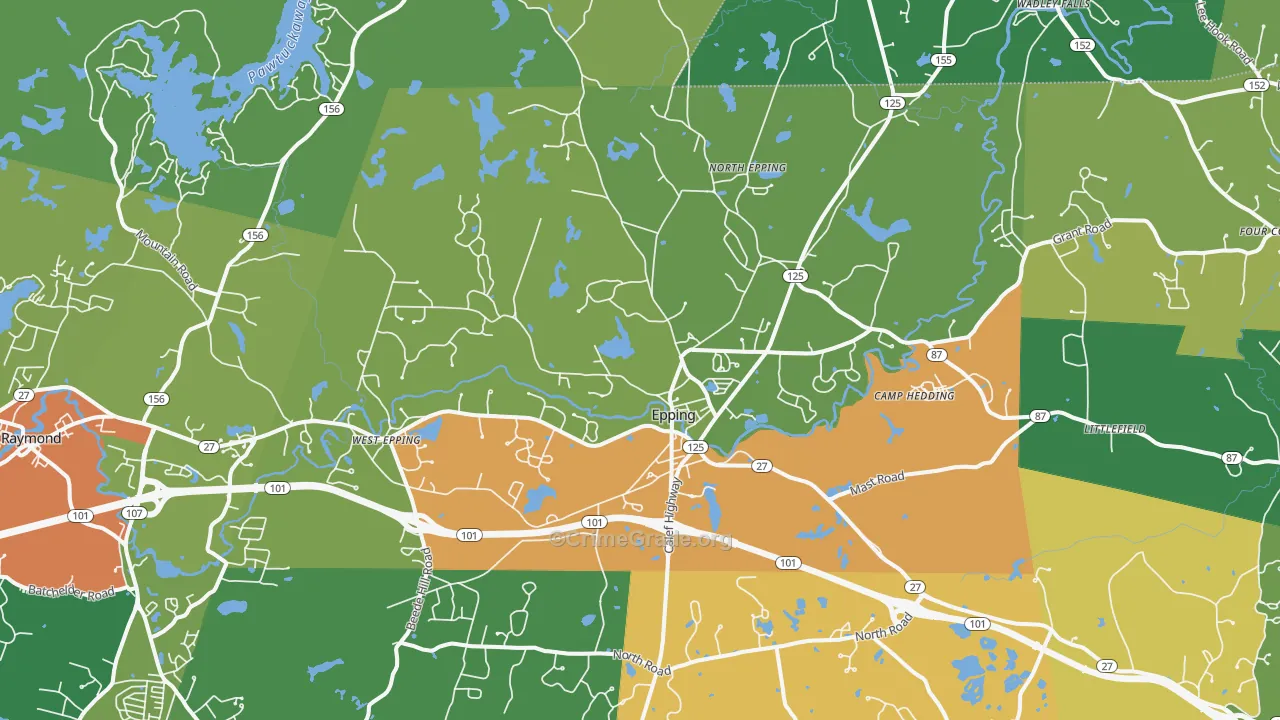 Epping, NH Map of Drug-Related Crime Rates
