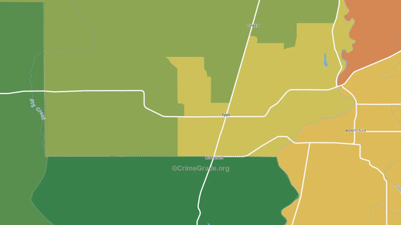 Epps, LA Map of Drug-Related Crime Rates