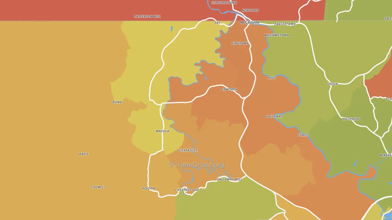 Epworth, GA Map of Drug-Related Crime Rates