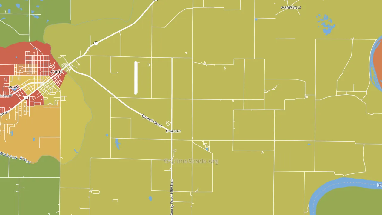 Epworth, IL Map of Drug-Related Crime Rates