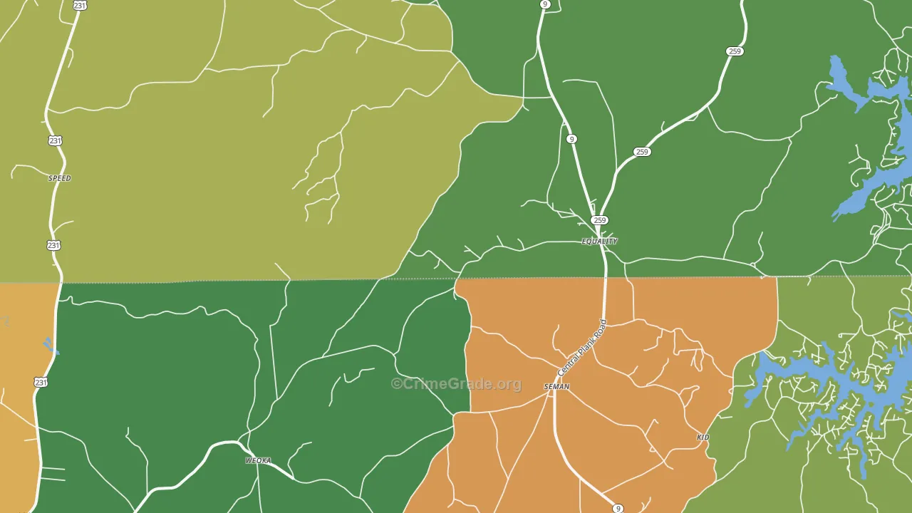 Equality, AL Map of Drug-Related Crime Rates