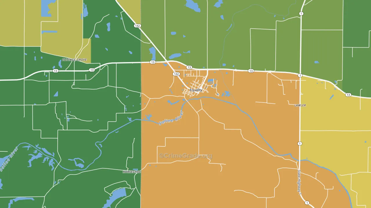 Equality, IL Map of Drug-Related Crime Rates