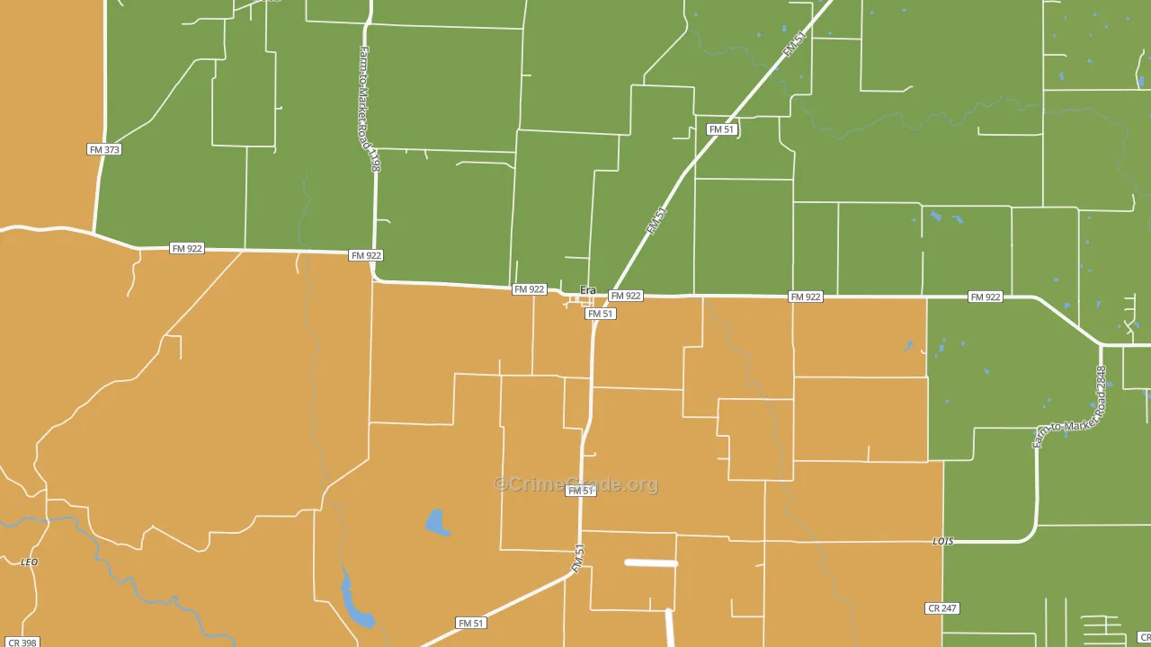 Era, TX Map of Drug-Related Crime Rates