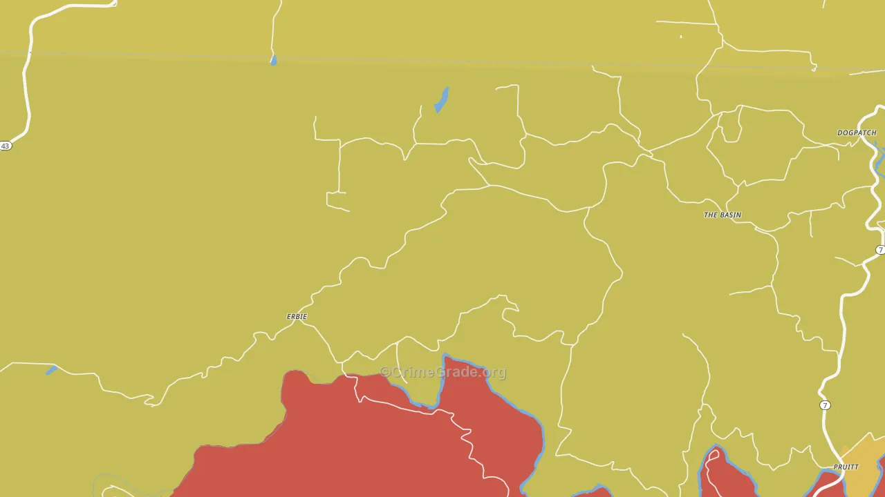 Erbie, AR Map of Drug-Related Crime Rates