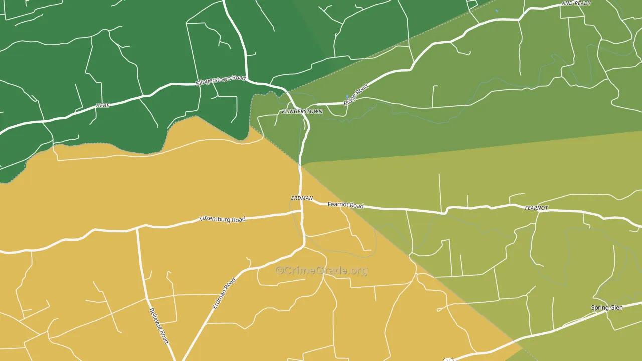 Erdman, PA Map of Drug-Related Crime Rates