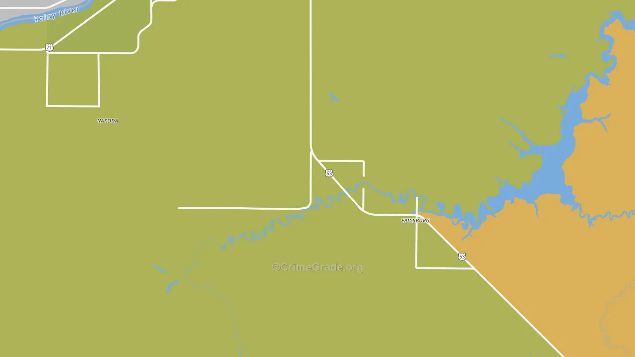 Ericsburg, MN Map of Drug-Related Crime Rates