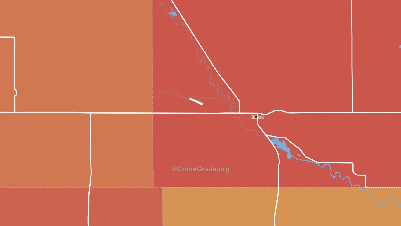 Ericson, NE Map of Drug-Related Crime Rates