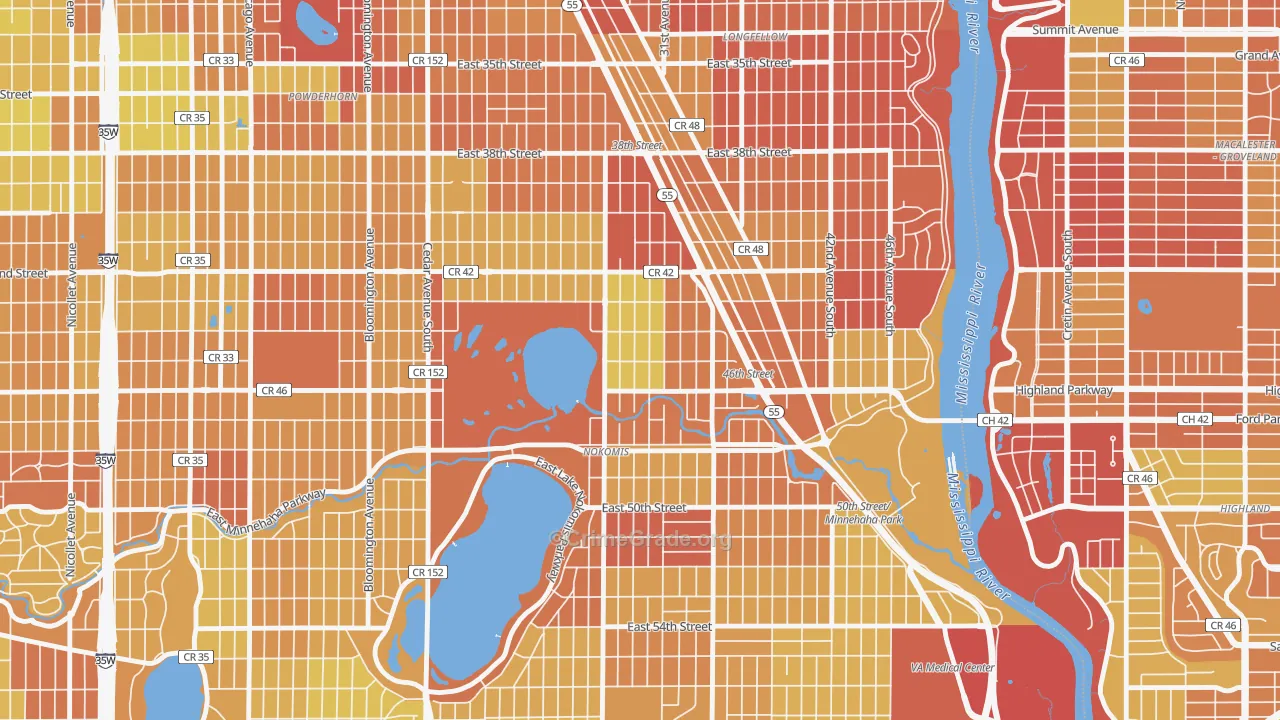 Ericsson, Minneapolis, MN Map of Drug-Related Crime Rates