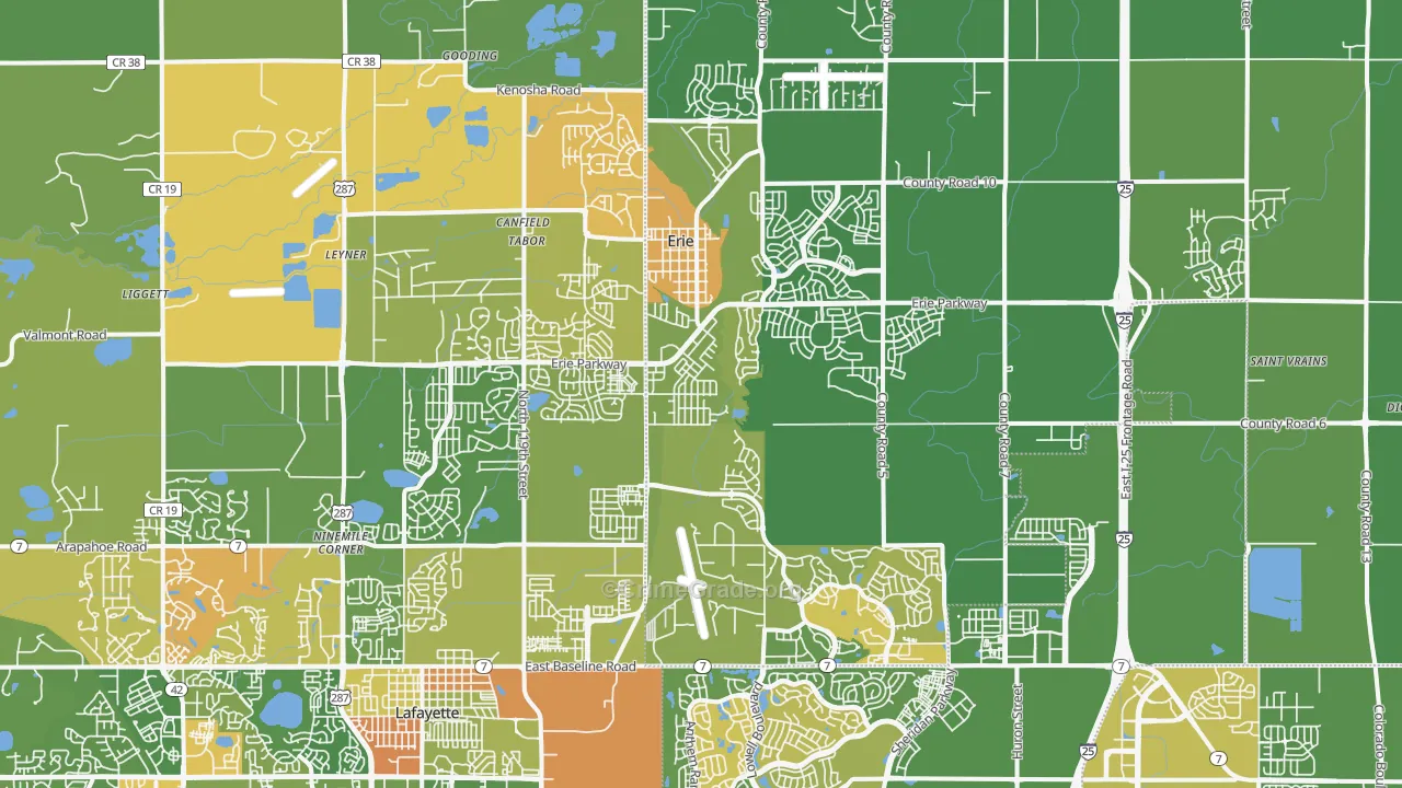 Erie, CO Map of Drug-Related Crime Rates