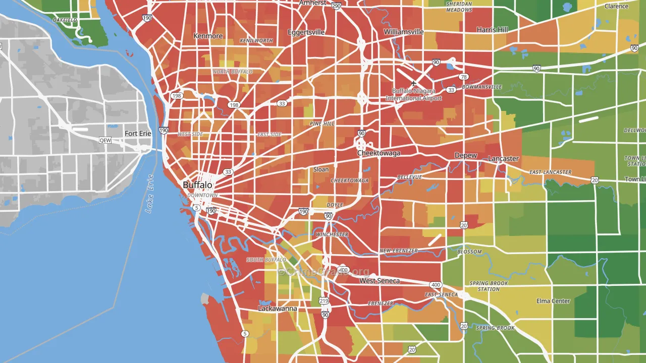 Erie County, NY Map of Drug-Related Crime Rates
