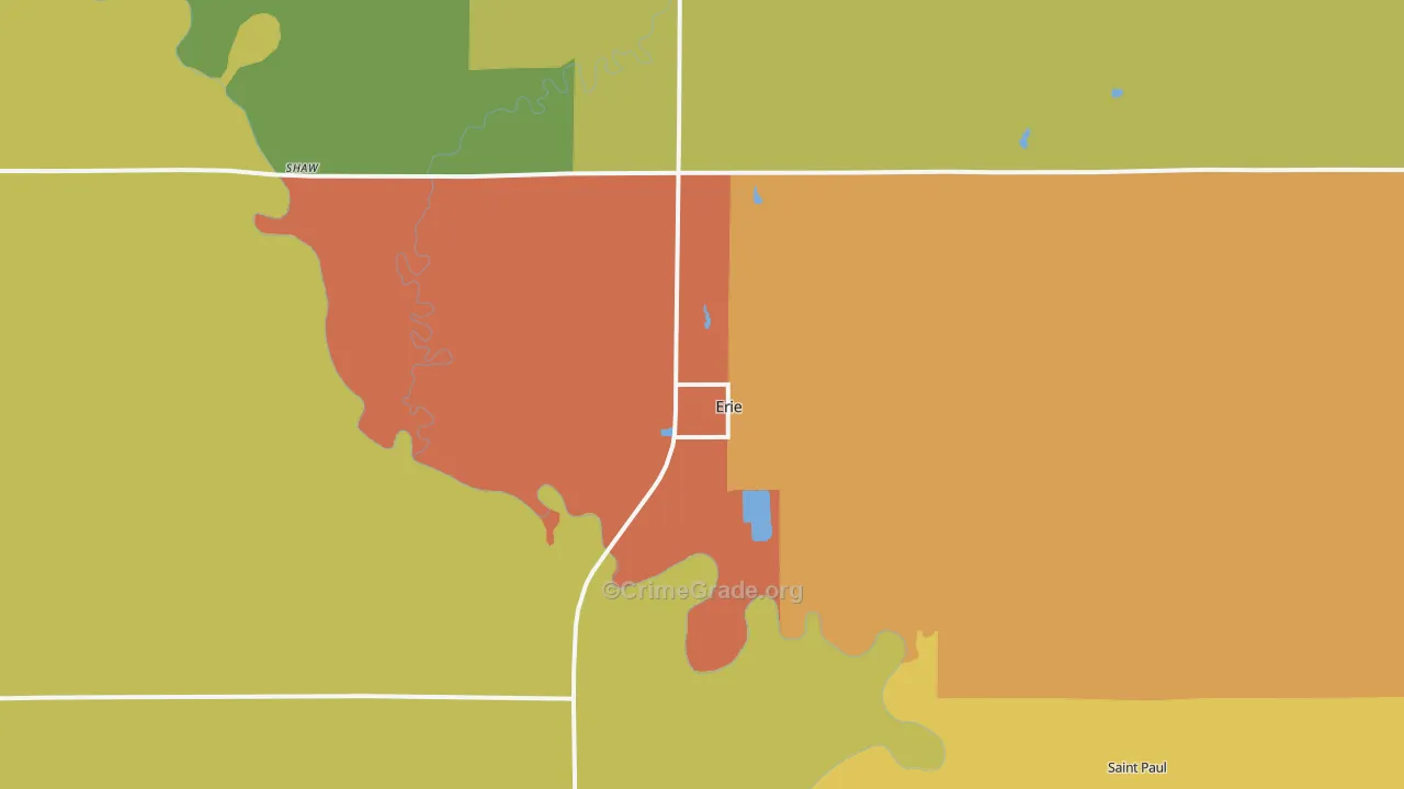 Erie, KS Map of Drug-Related Crime Rates