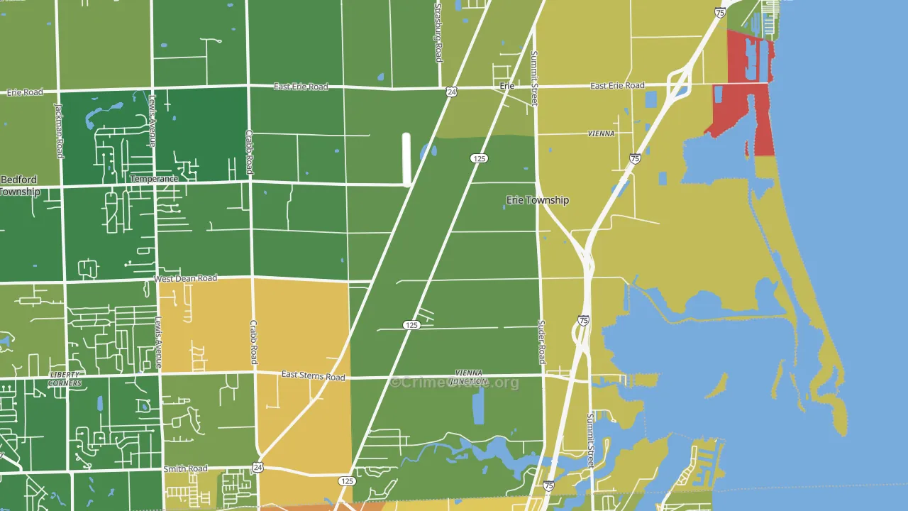 Erie, MI Map of Drug-Related Crime Rates