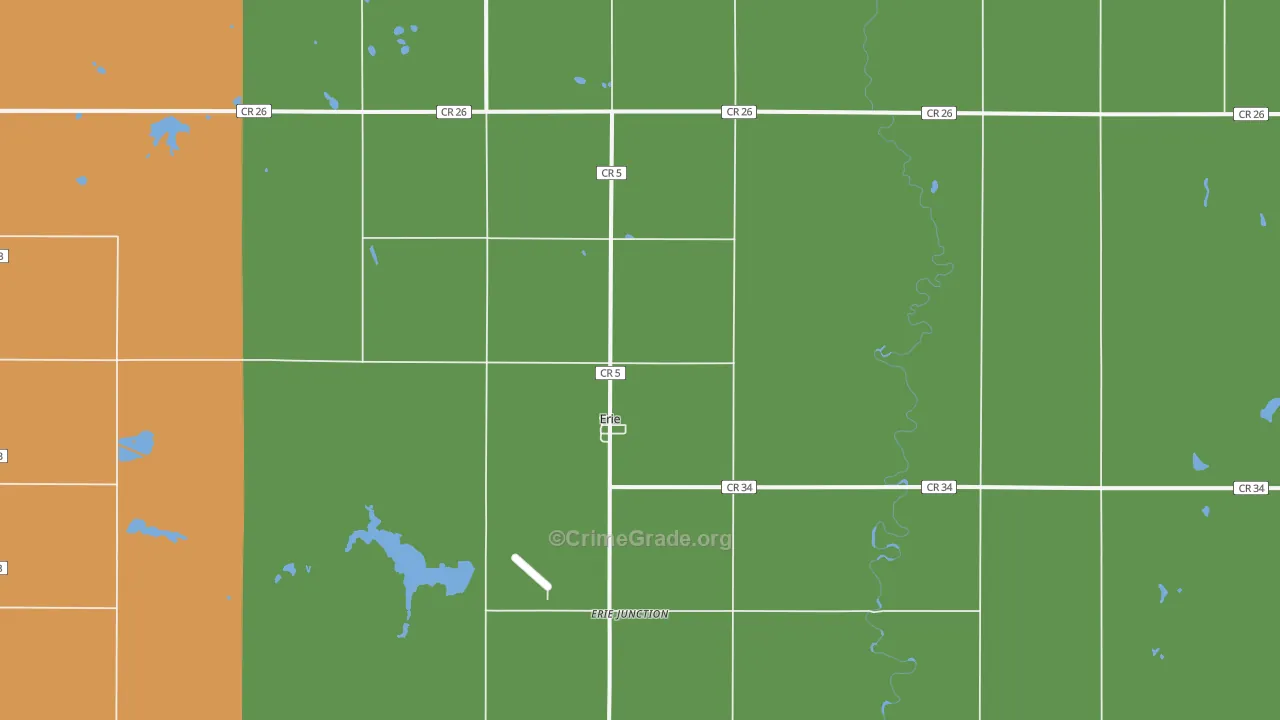 Erie, ND Map of Drug-Related Crime Rates