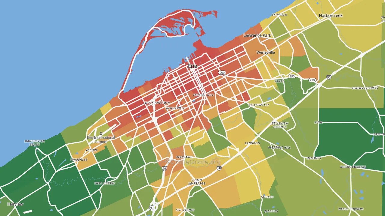 Erie, PA Map of Drug-Related Crime Rates