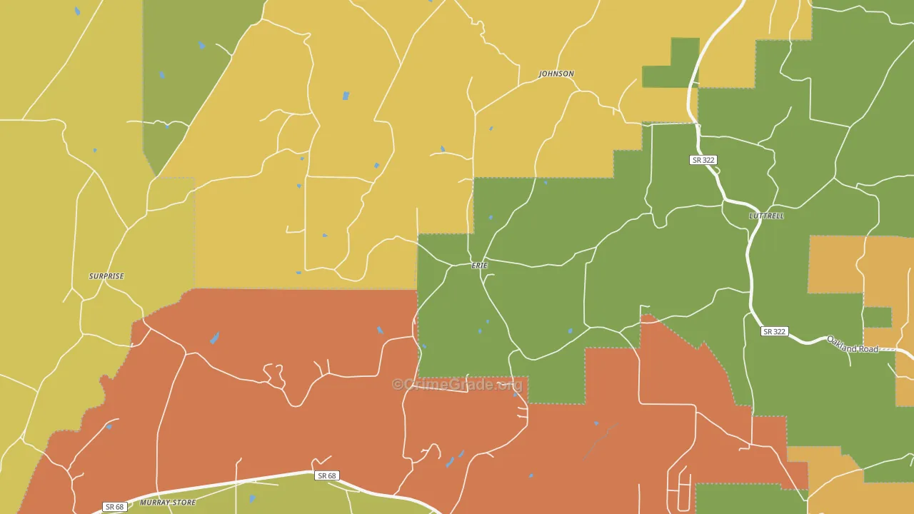 Erie, TN Map of Drug-Related Crime Rates