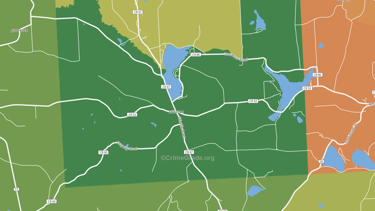 Erieville, NY Map of Drug-Related Crime Rates