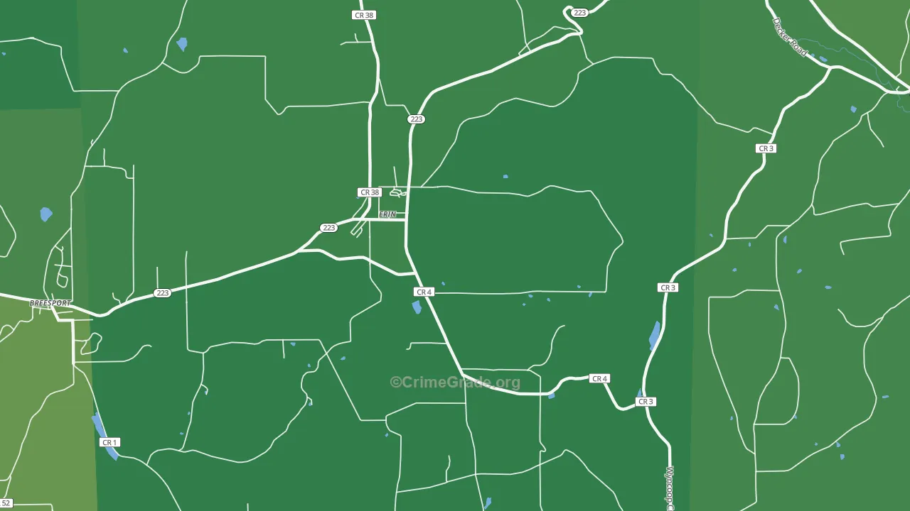 Erin, NY Map of Drug-Related Crime Rates