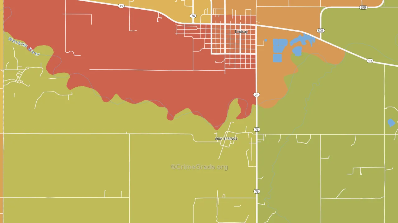 Erin Springs, OK Map of Drug-Related Crime Rates