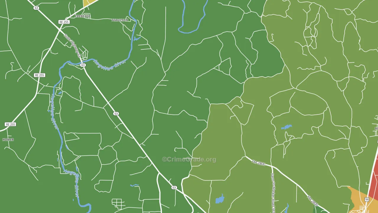 Erin, TX Map of Drug-Related Crime Rates