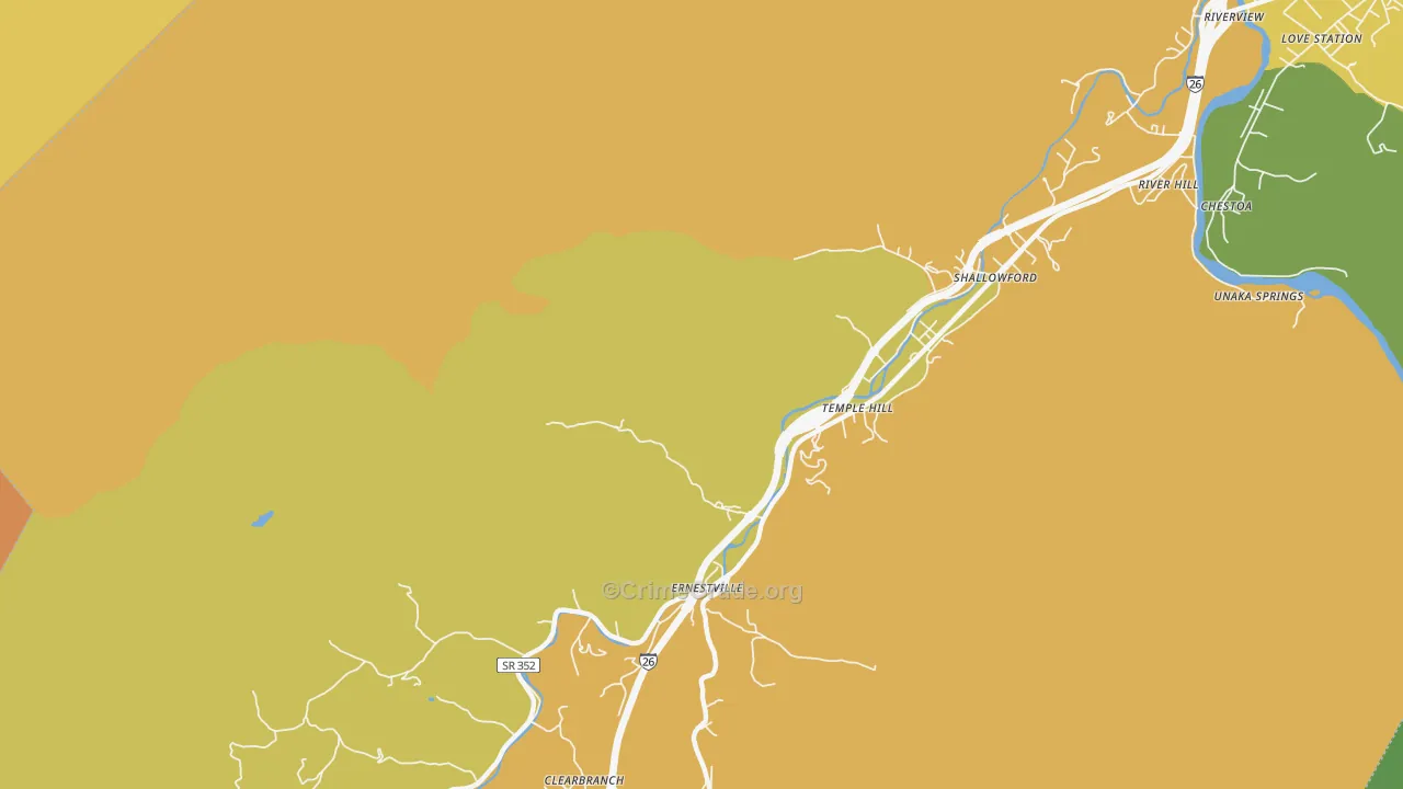Ernestville, TN Map of Drug-Related Crime Rates