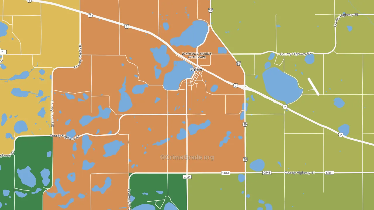 Erskine, MN Map of Drug-Related Crime Rates