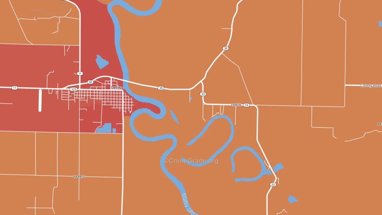 Erwin, AR Map of Drug-Related Crime Rates