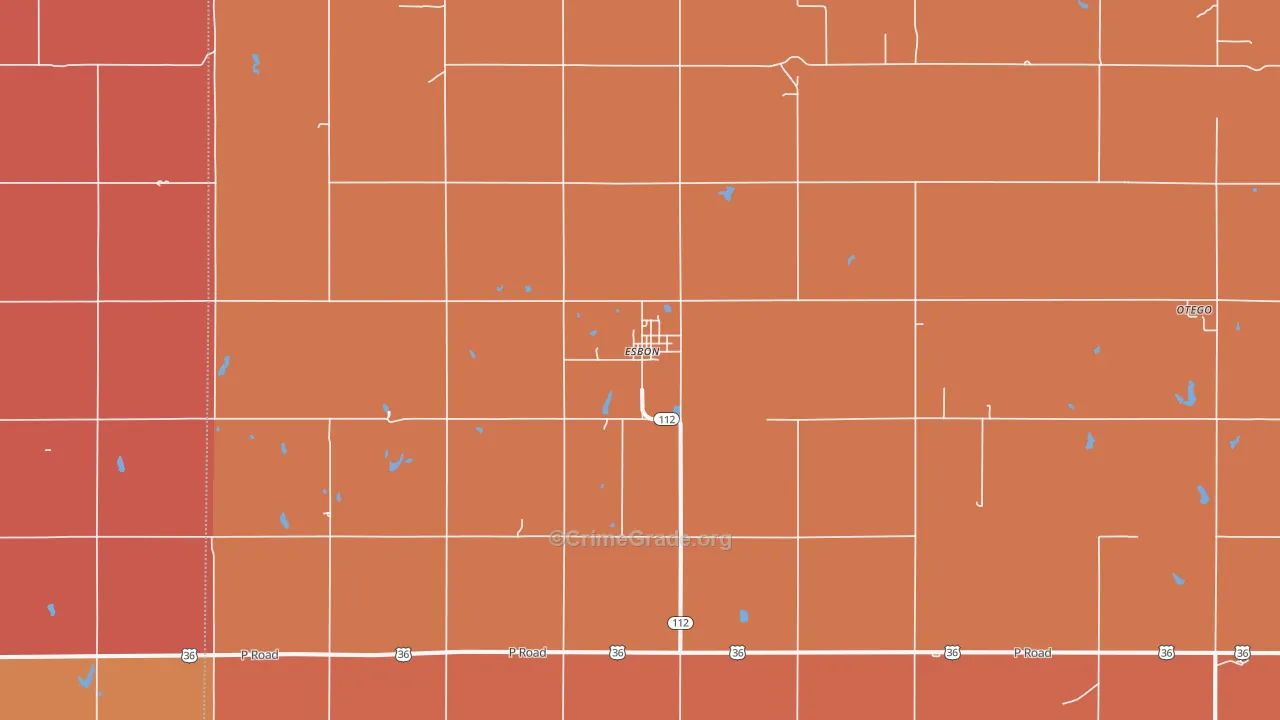 Esbon, KS Map of Drug-Related Crime Rates