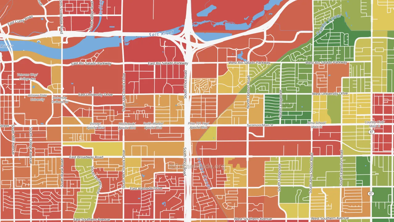 Escalante, Tempe, AZ Map of Drug-Related Crime Rates