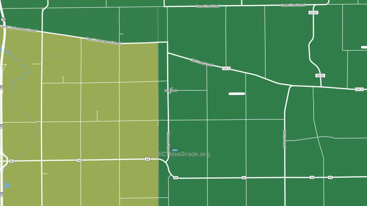 Esmond, IL Map of Drug-Related Crime Rates