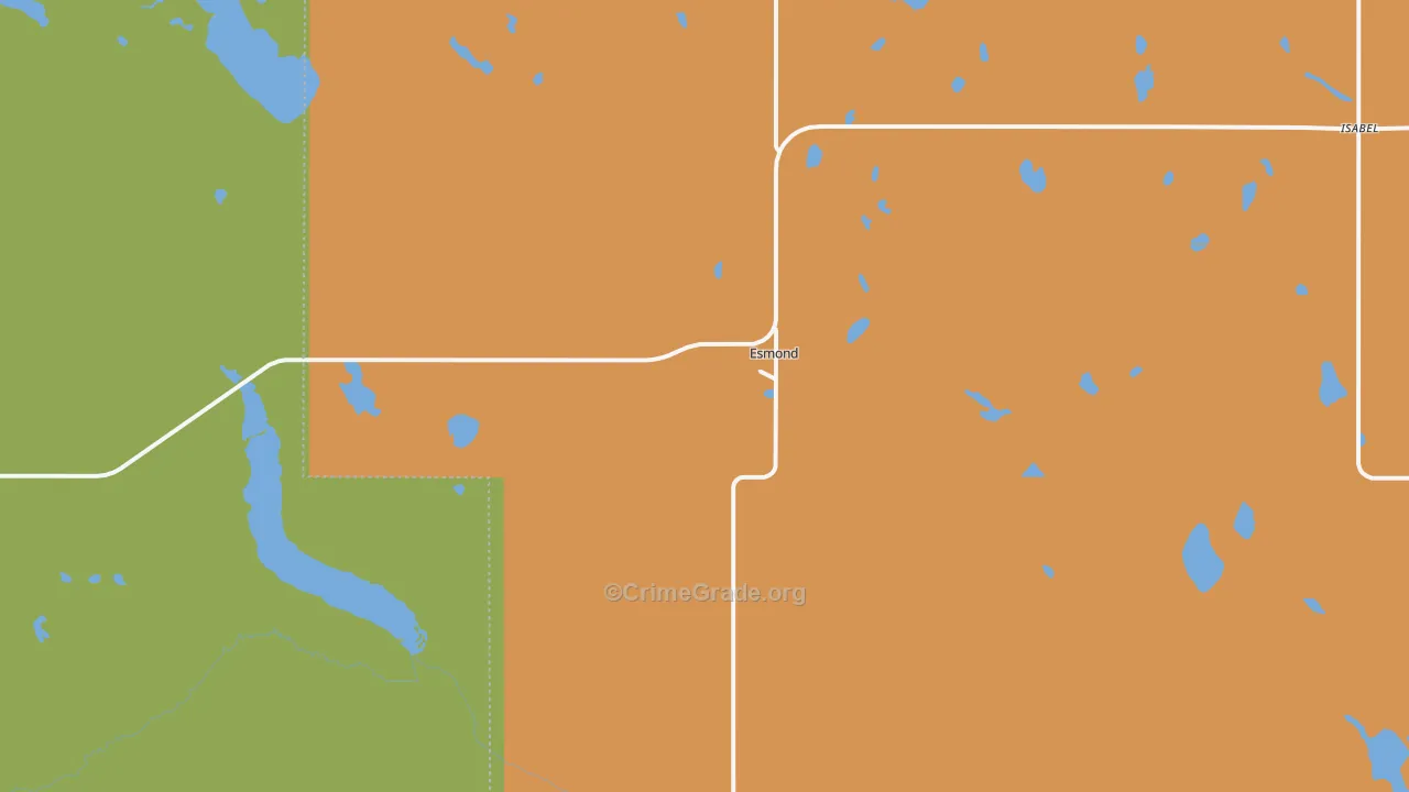 Esmond, ND Map of Drug-Related Crime Rates