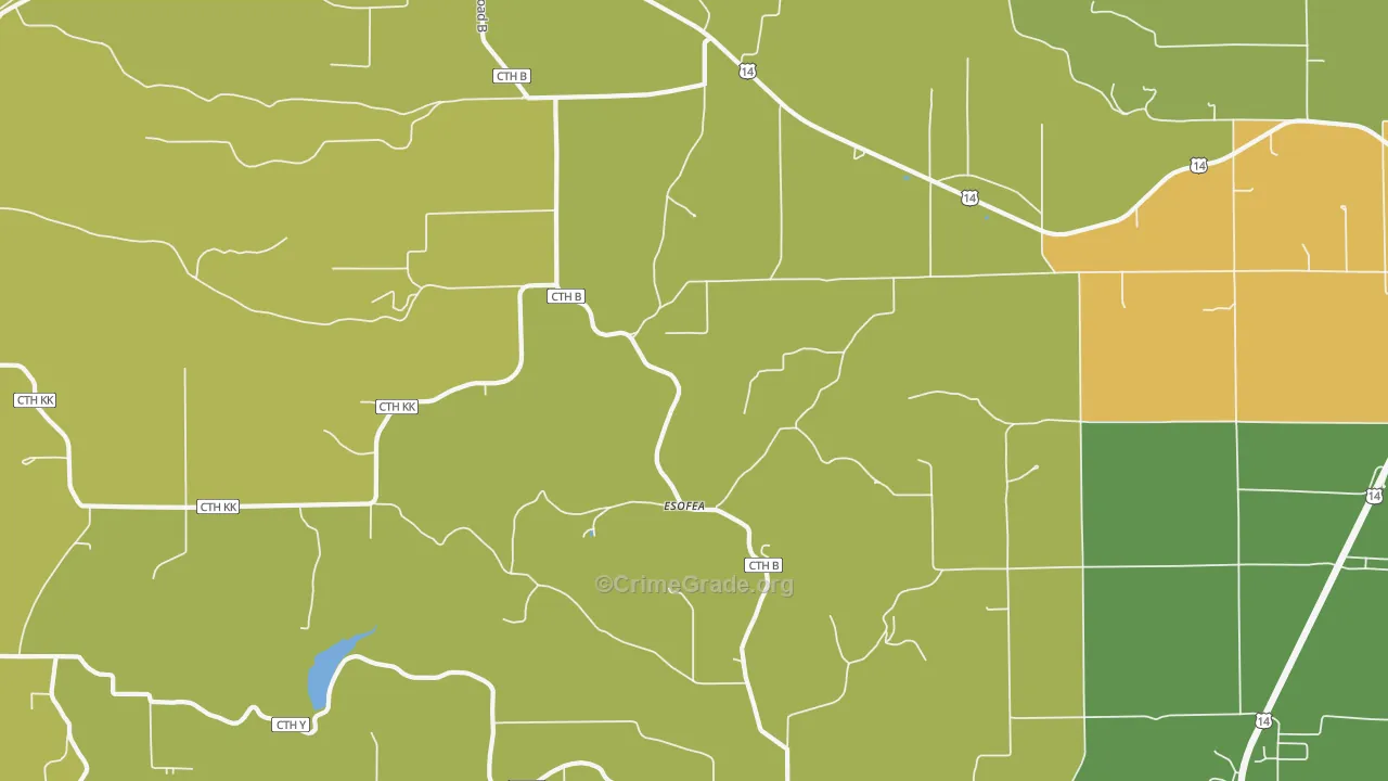 Esofea, WI Map of Drug-Related Crime Rates