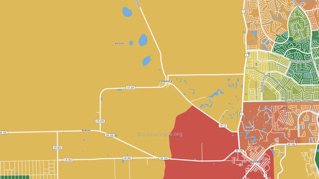 Espanola, FL Map of Drug-Related Crime Rates