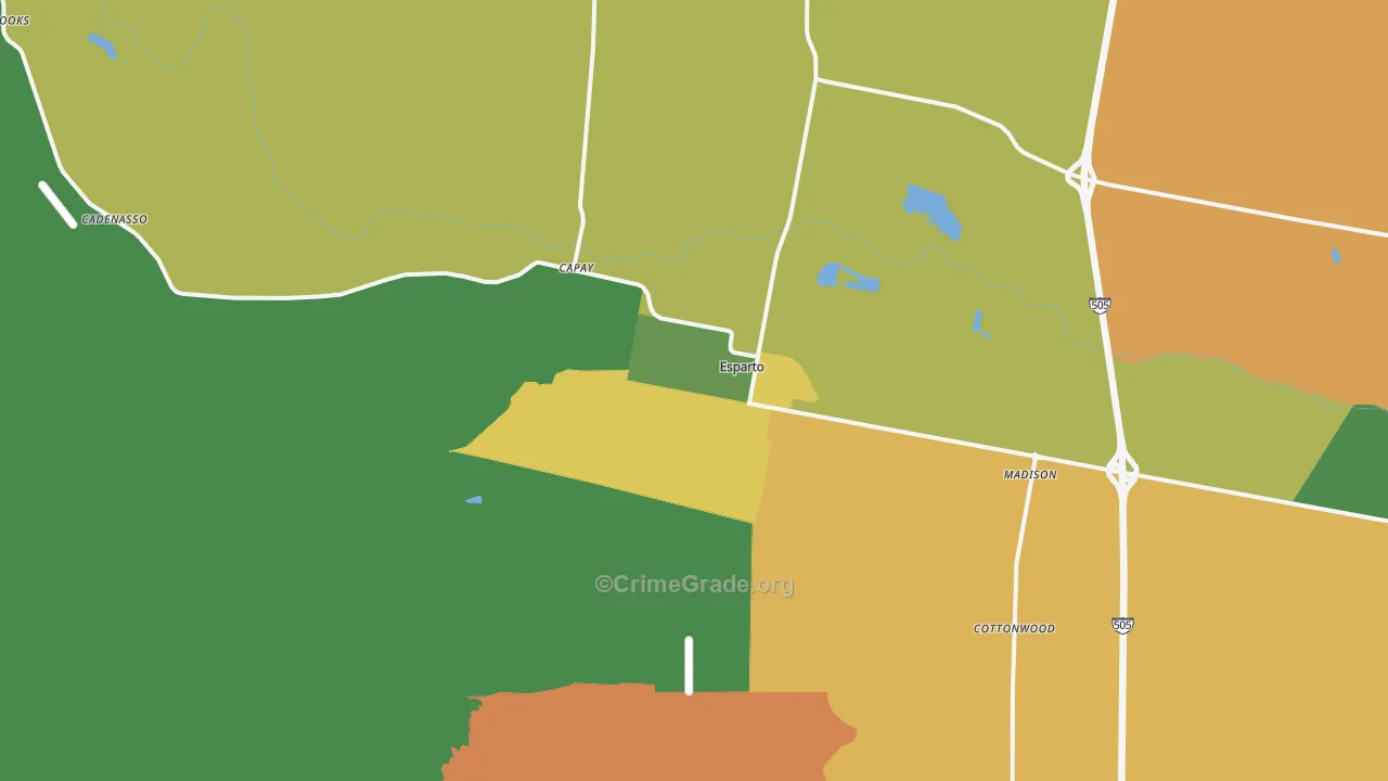 Esparto, CA Map of Drug-Related Crime Rates