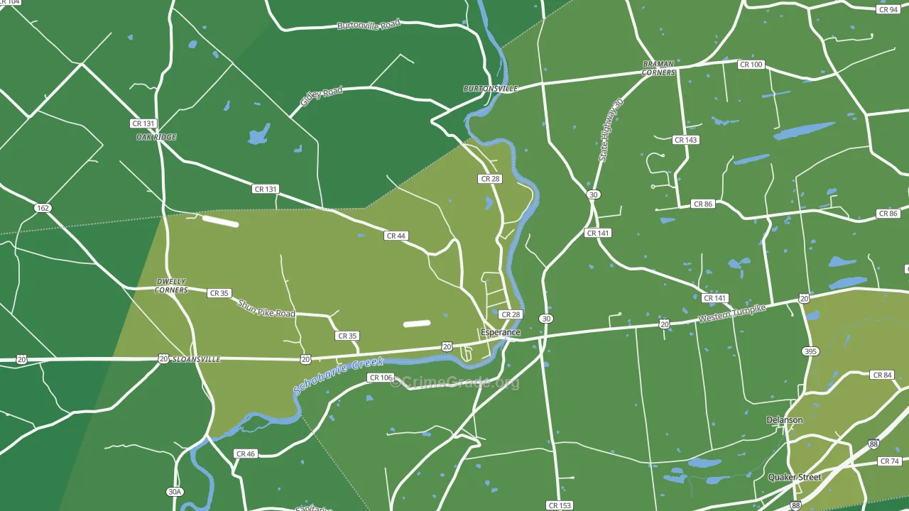 Esperance, NY Map of Drug-Related Crime Rates