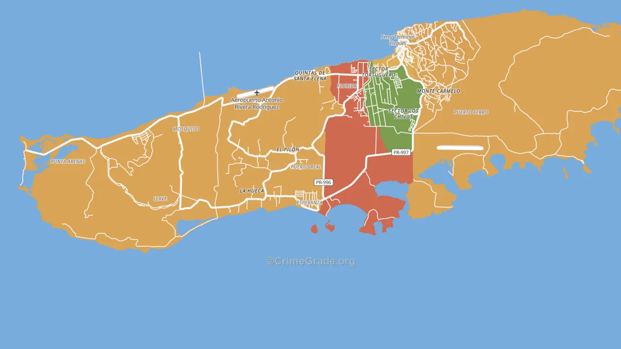 Esperanza, PR Map of Drug-Related Crime Rates