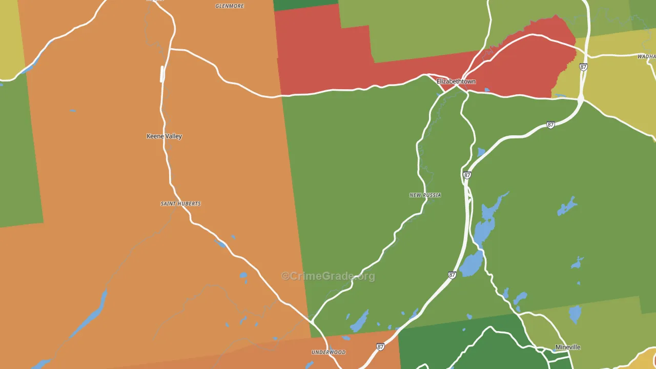 Essex County, NY Map of Drug-Related Crime Rates