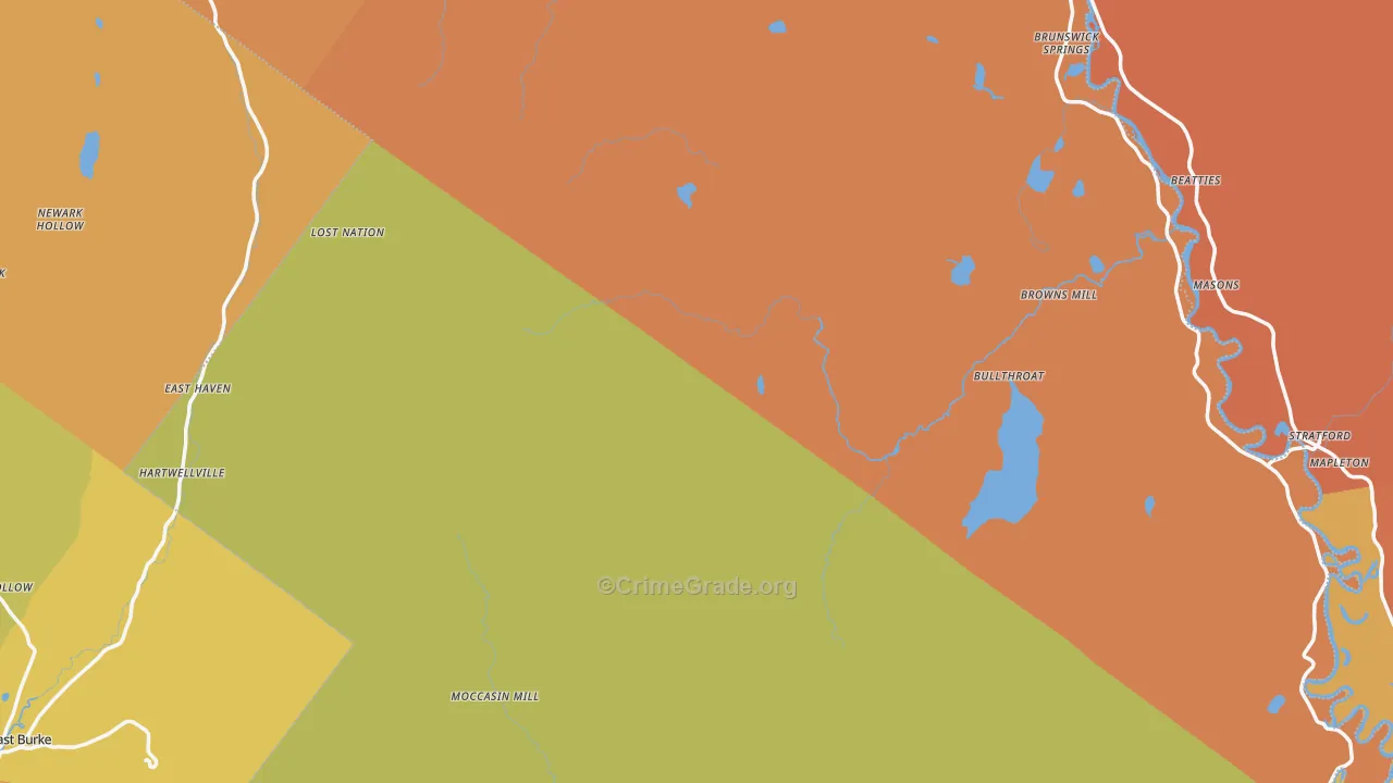 Essex County, VT Map of Drug-Related Crime Rates