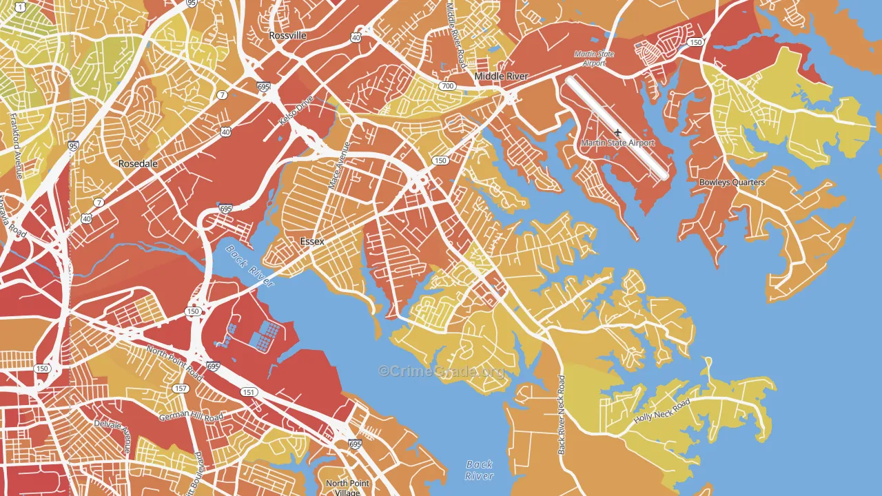 Essex, MD Map of Drug-Related Crime Rates
